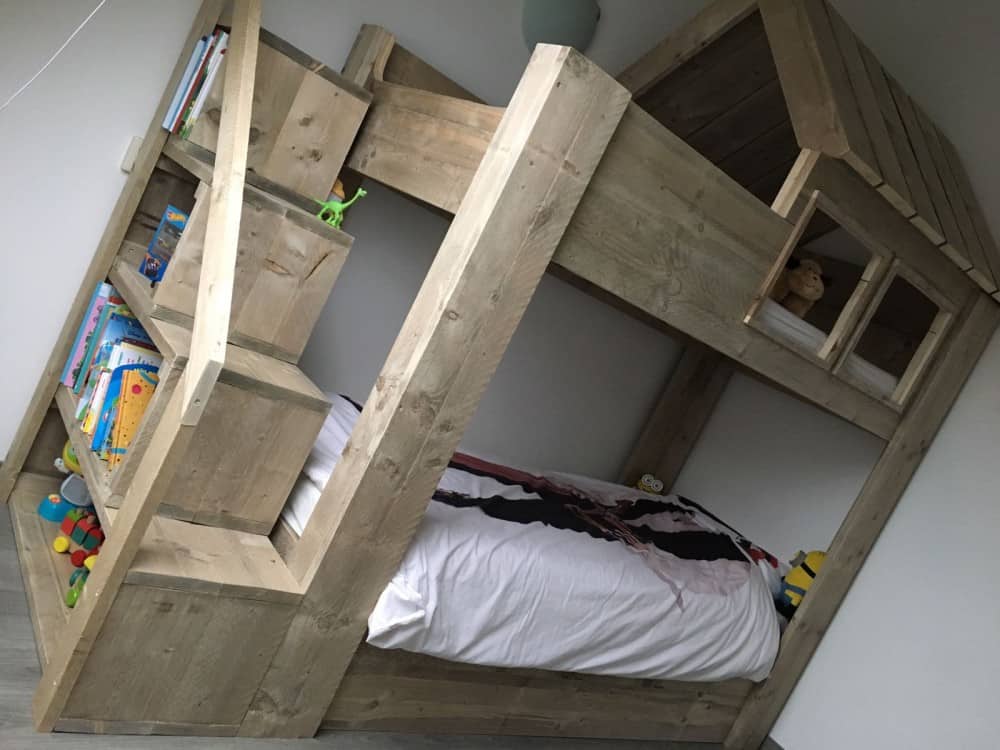 Steigerhouten hoogslaper Kaj