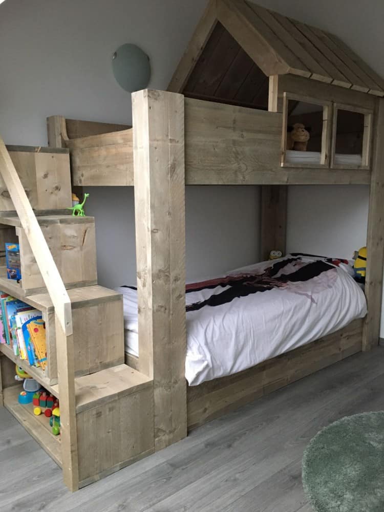 Steigerhouten hoogslaper Kaj