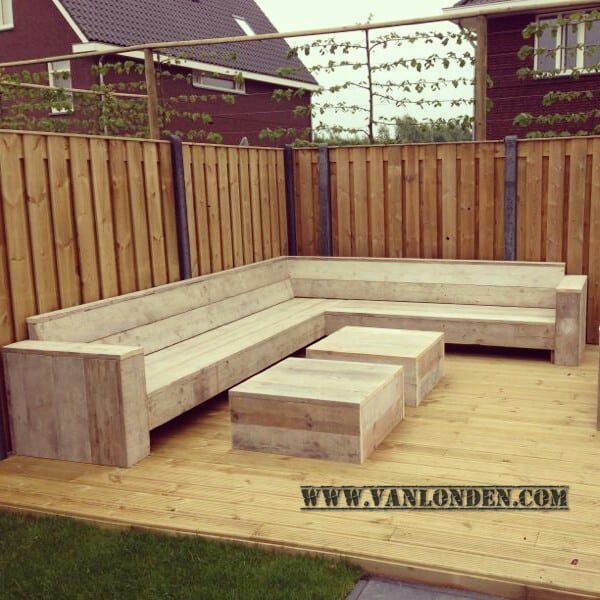 Steigerhouten hocker Tess