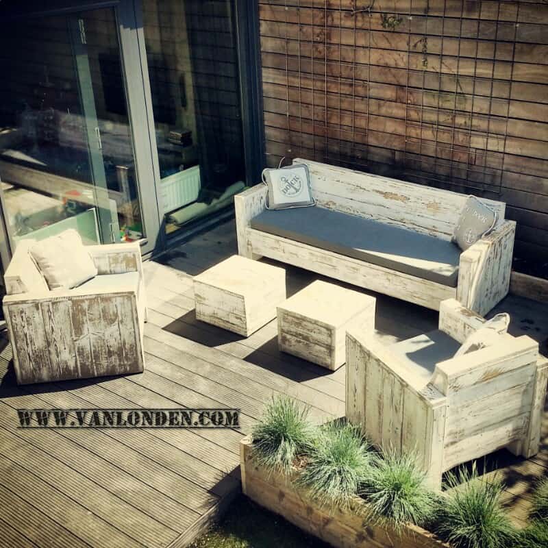 Steigerhouten hocker Tess