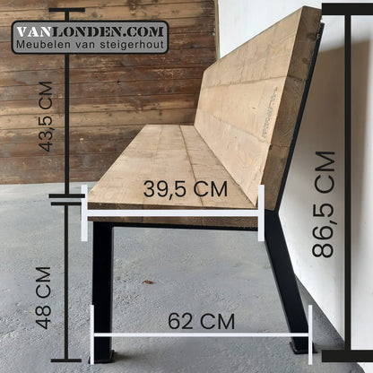Steigerhouten zitbank Jonas