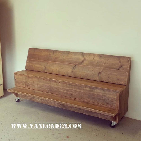 Actieve zitbank van steigerhout Jill