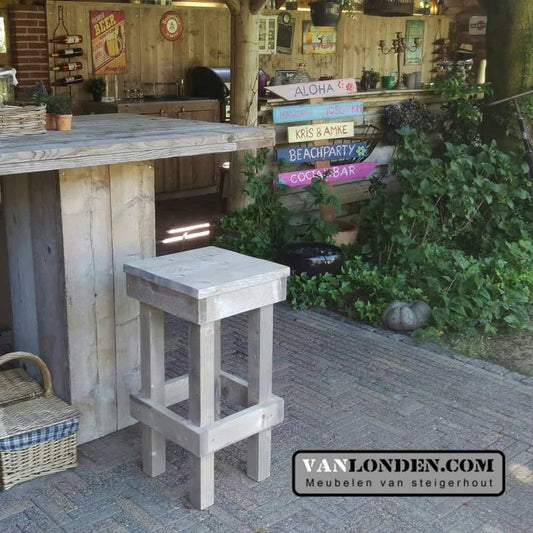 Steigerhouten barkruk Benny