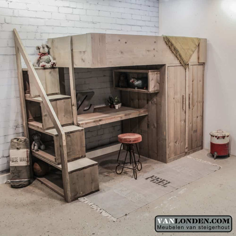 Steigerhouten hoogslaper Claudia