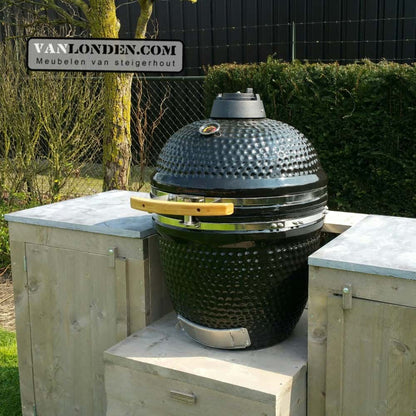 Steigerhouten buitenkeuken zonder Kamado BBQ Paul