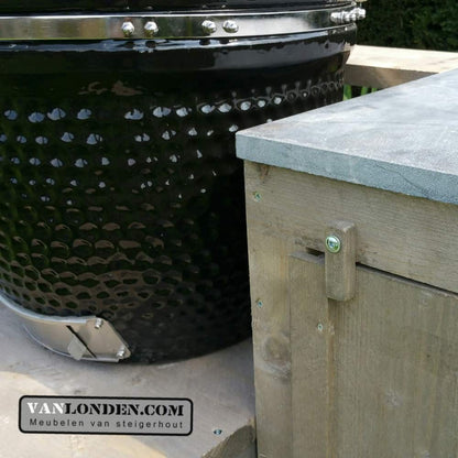 Steigerhouten buitenkeuken zonder Kamado BBQ Paul