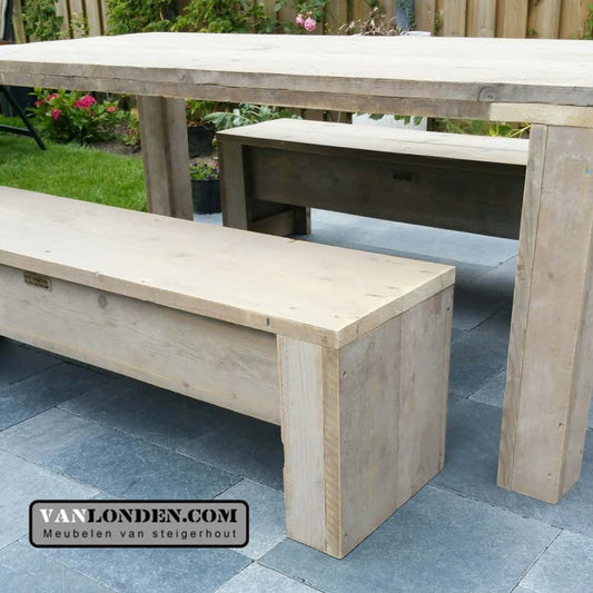 Actieve zitbank van steigerhout Leah