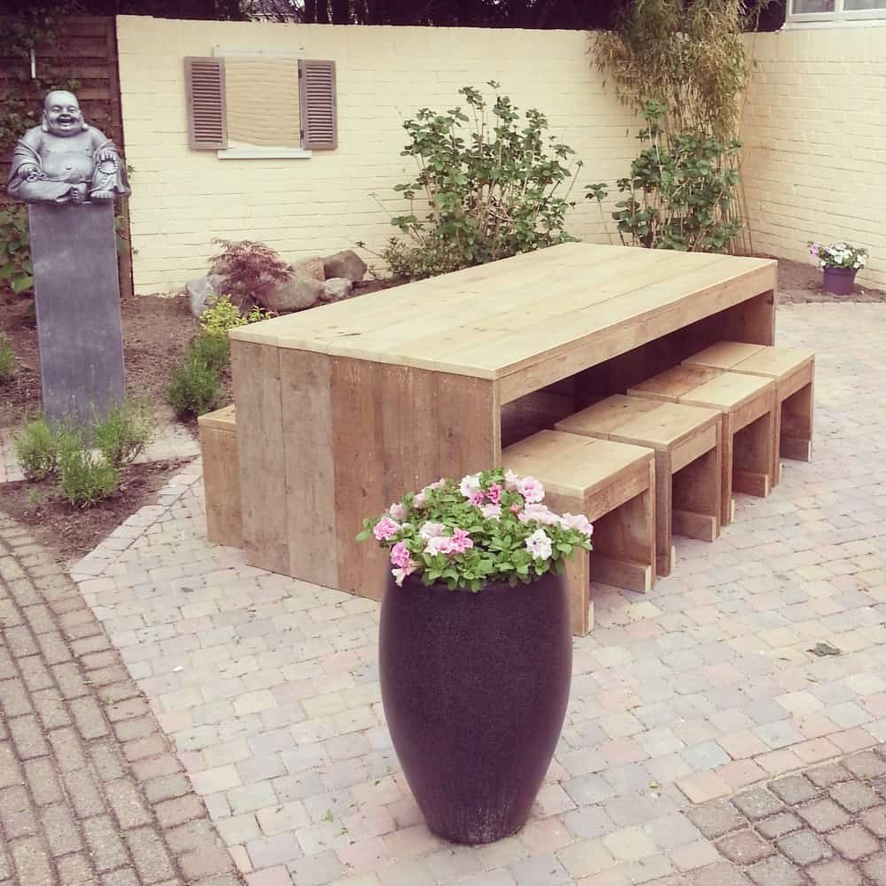 Steigerhouten eettafel Tom