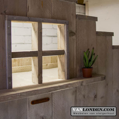 Steigerhouten gevelbed met bedstee Dominique