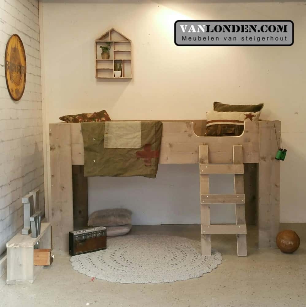 Steigerhouten halfhoogslaper Roderick