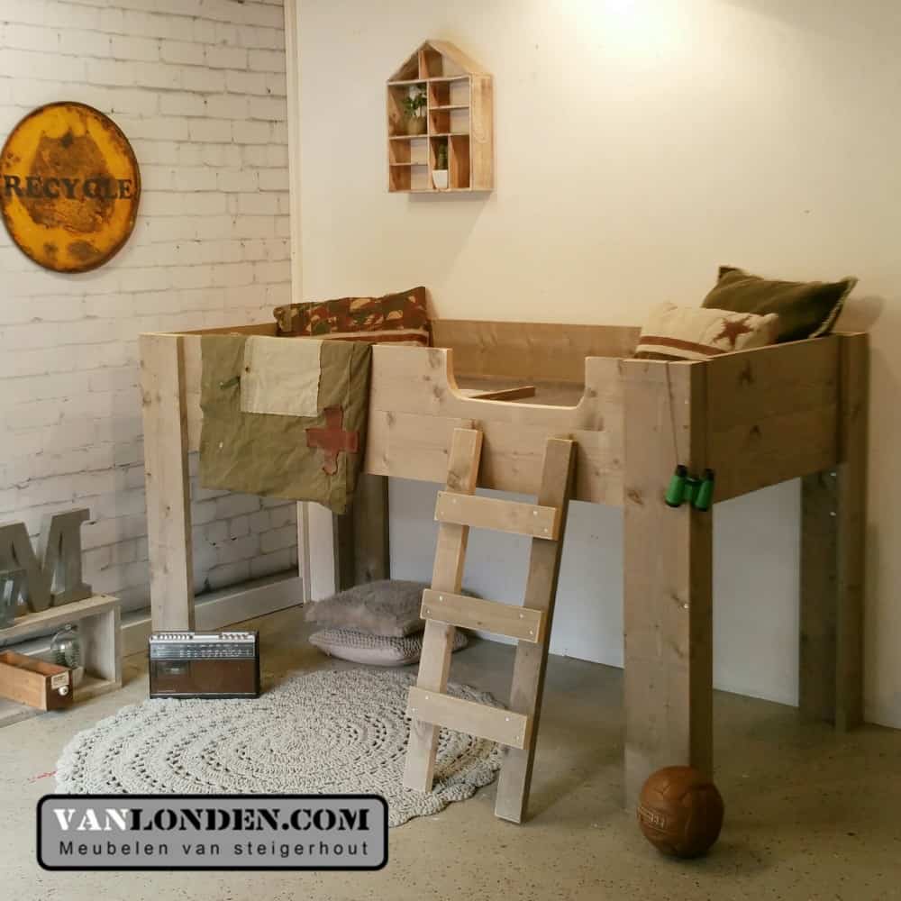 Steigerhouten halfhoogslaper Roderick