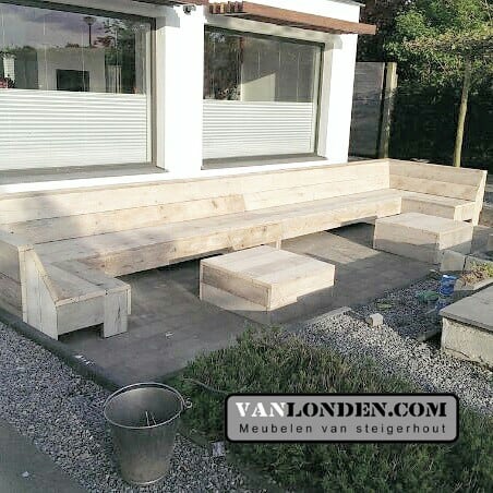 Steigerhouten hoekbank Bruce