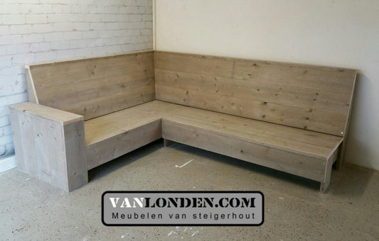 Steigerhouten hoekbank Moniek