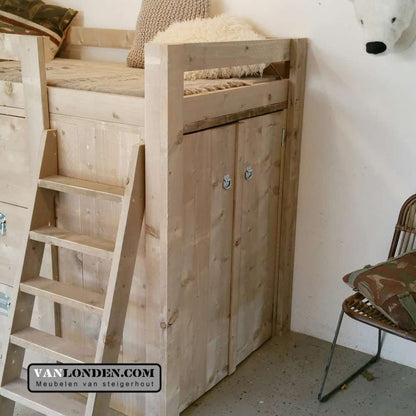 Steigerhouten hoogslaper Bram