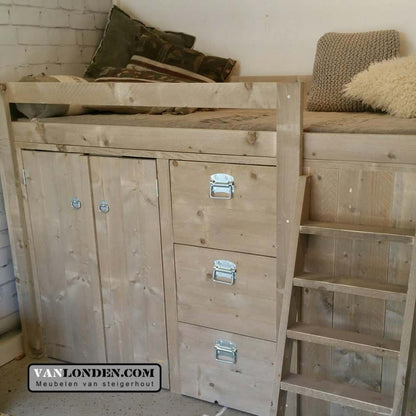 Steigerhouten hoogslaper Bram