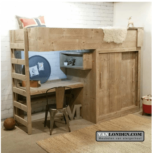 Steigerhouten hoogslaper Edwin