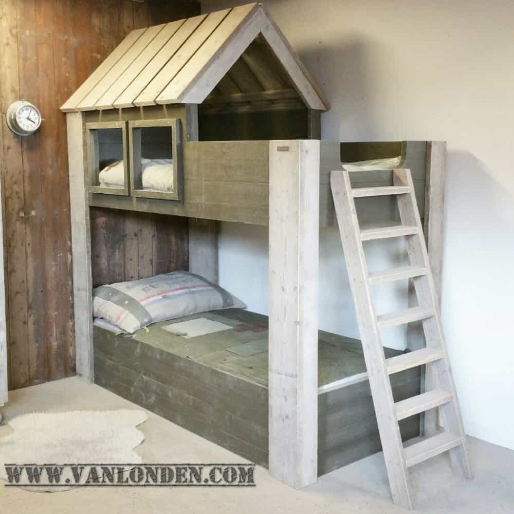 Steigerhouten stapelbed Finn