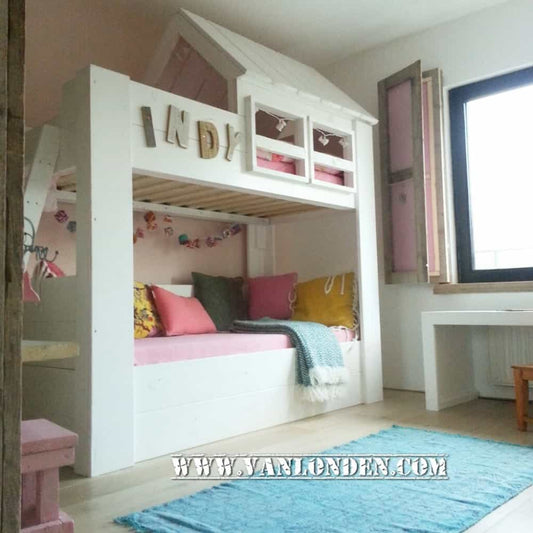 Steigerhouten stapelbed Fleur