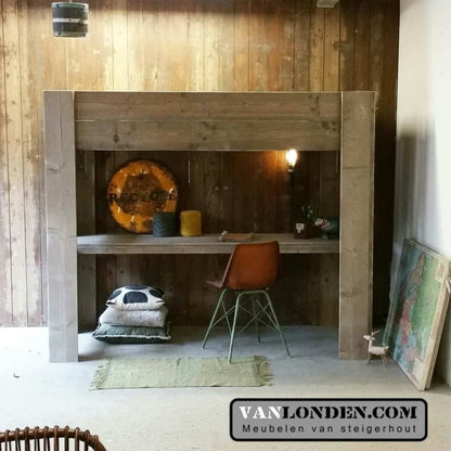 Steigerhouten hoogslaper met bureau Jelmar