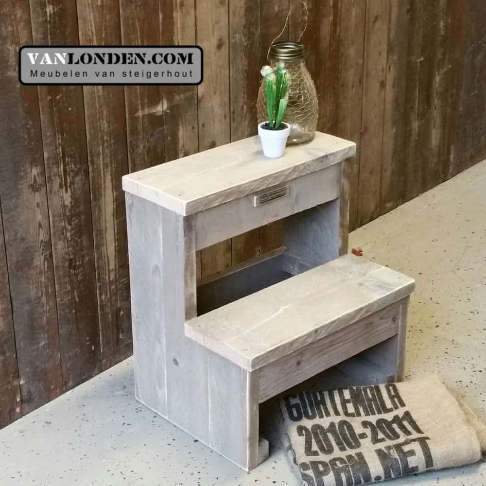 Steigerhouten keukentrapje Jos