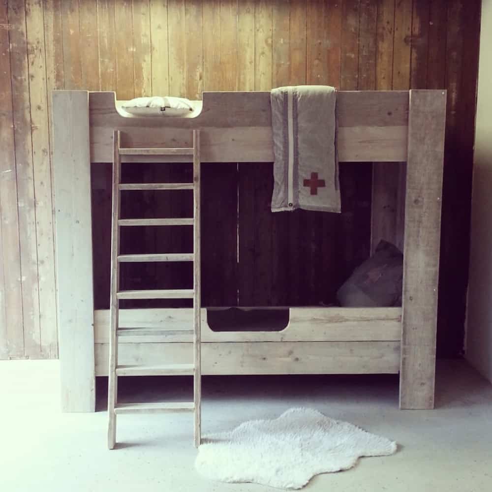 Steigerhouten stapelbed Owen