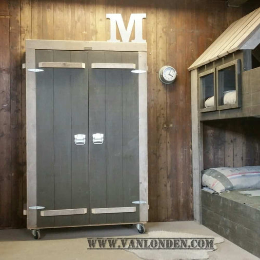 Steigerhouten kledingkast Chris