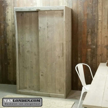 Steigerhouten schuifdeurkast Christiaan