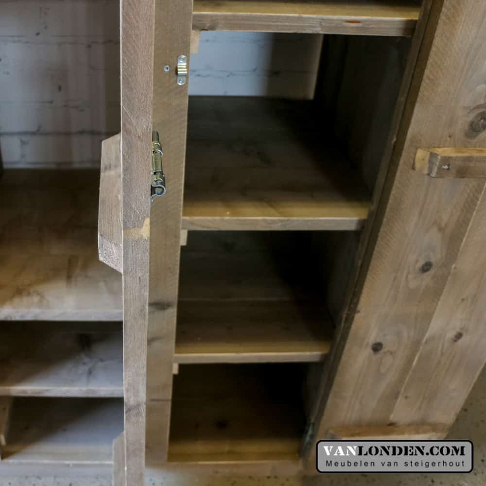 Steigerhouten lockerkast met roosters Julia