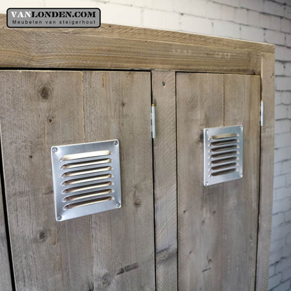 Steigerhouten lockerkast met roosters Julia