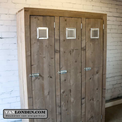 Steigerhouten lockerkast met roosters Julia