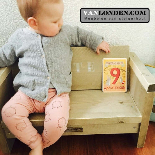 Steigerhouten peuterbankje Xavi