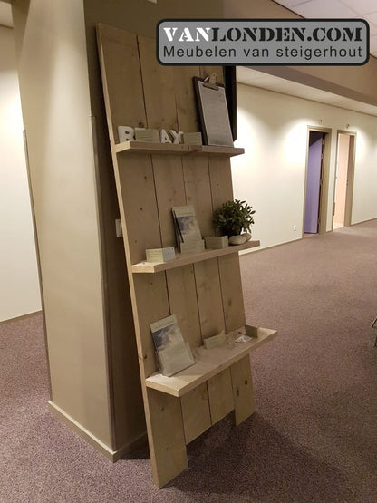 Steigerhouten presentatierek / tijdschriftenrek Fay