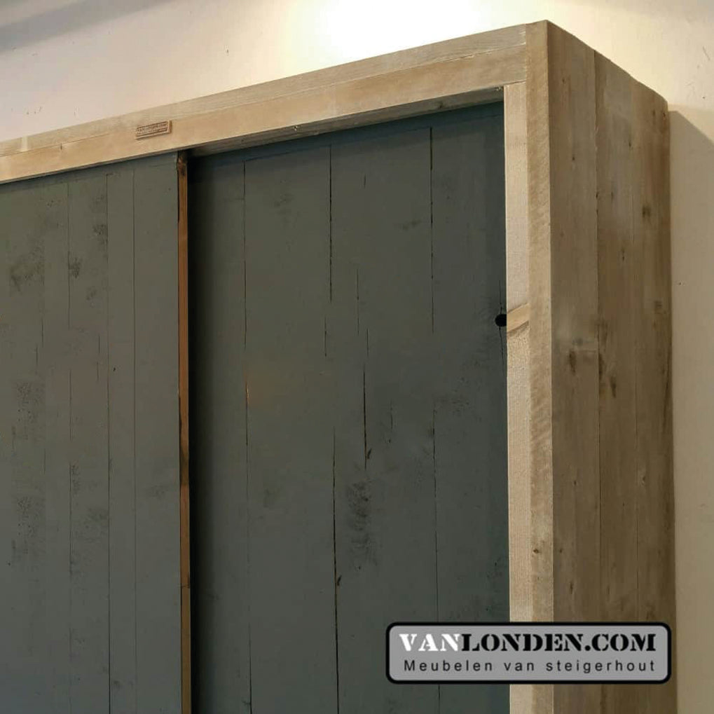Steigerhouten schuifdeurkast Sebastiaan