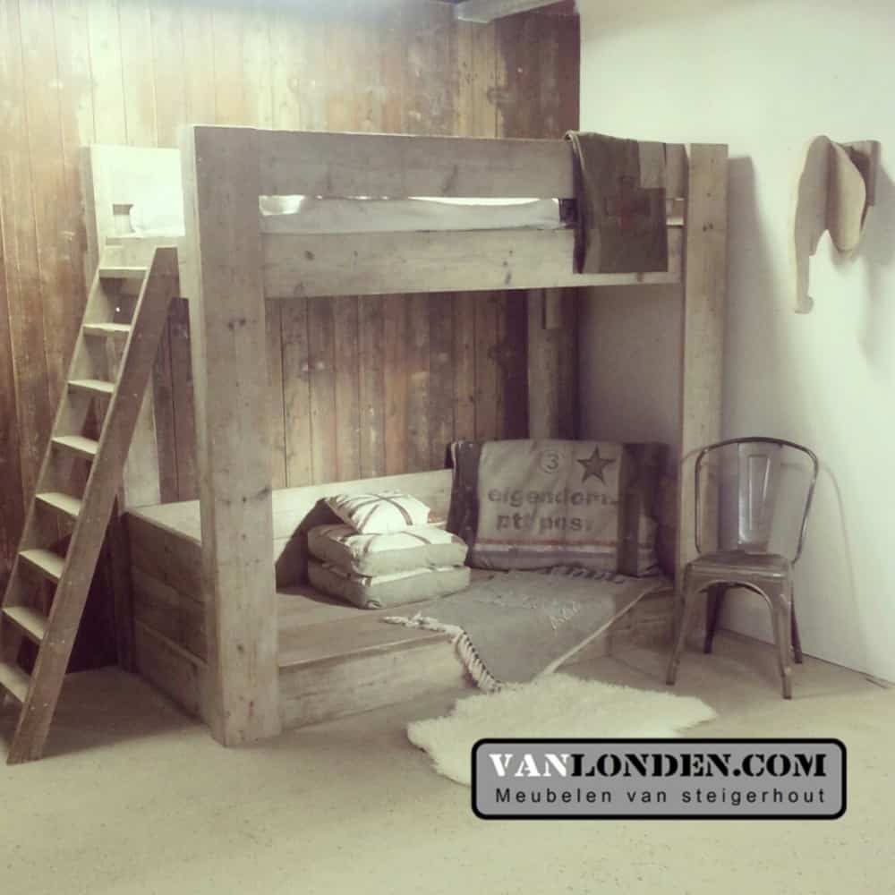 Steigerhouten stapelbed Sepp