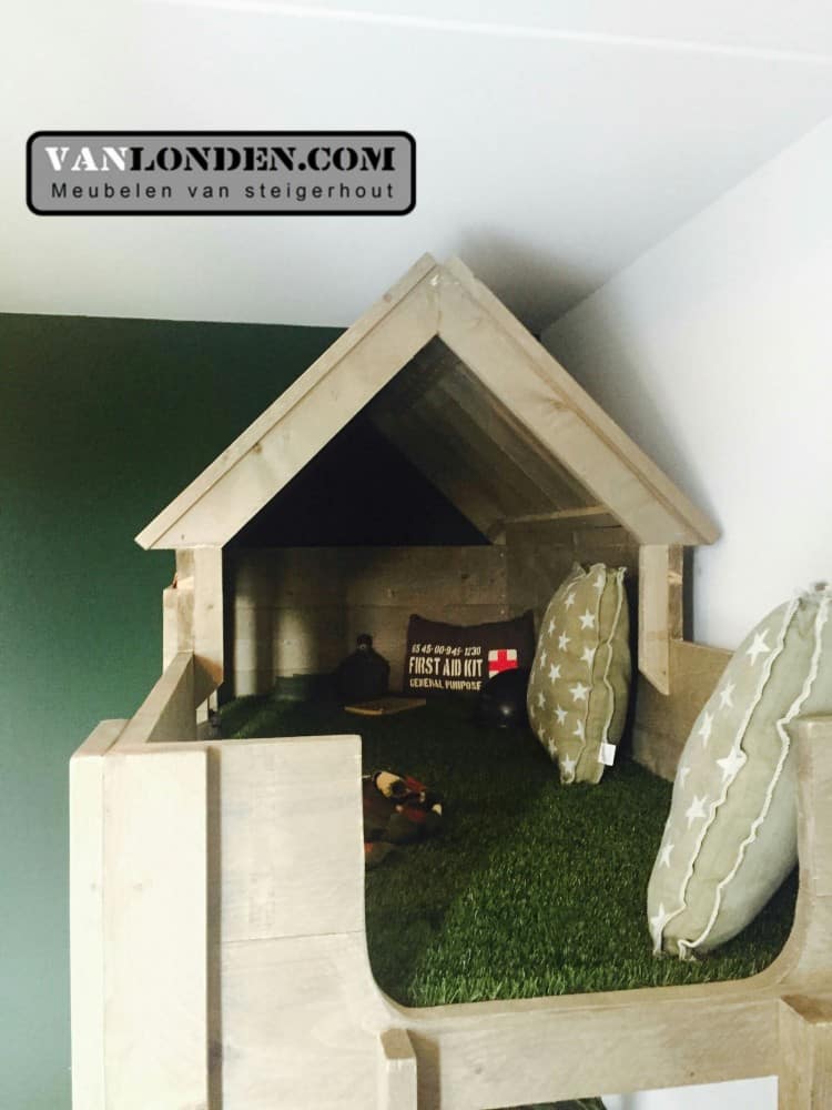 Steigerhouten stapelbed Ties