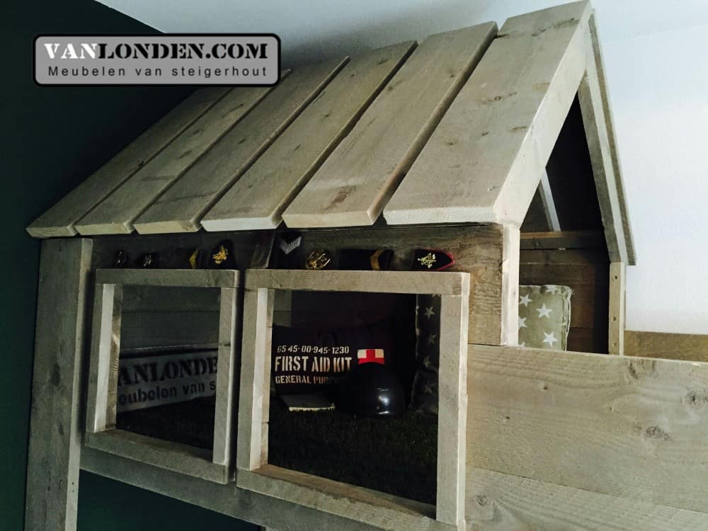 Steigerhouten stapelbed Ties