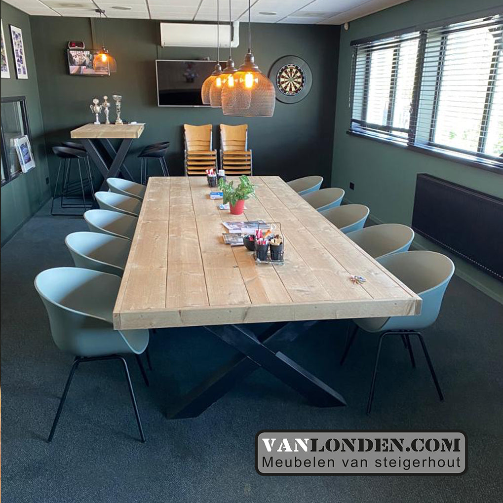 Steigerhouten vergadertafel/ lunchtafel Amalia