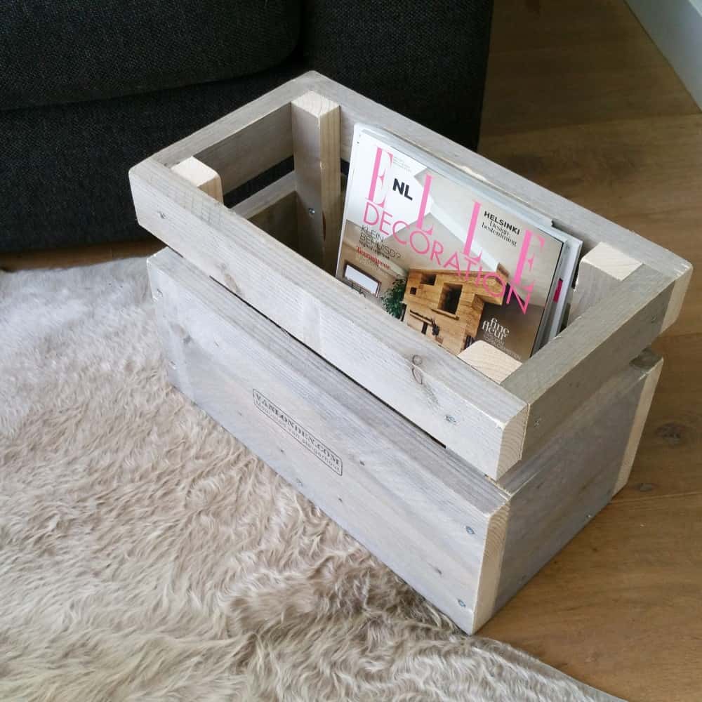 Steigerhouten lectuurbak Margriet