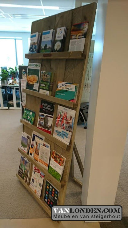 Steigerhouten tijdschriftenrek Isa