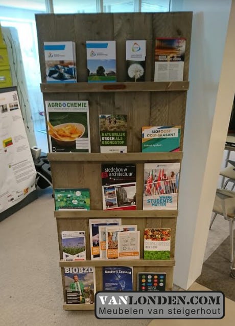 Steigerhouten tijdschriftenrek Isa