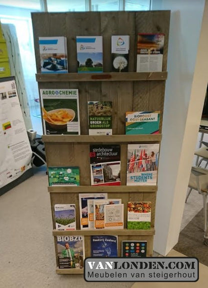 Steigerhouten tijdschriftenrek Isa