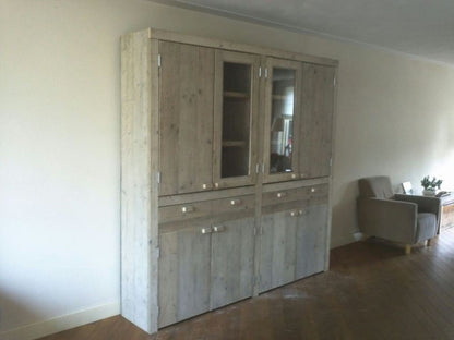 Steigerhouten vitrinekast Valerie