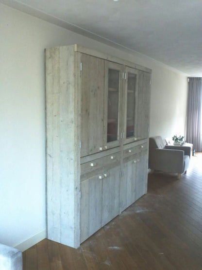 Steigerhouten vitrinekast Valerie