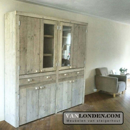 Steigerhouten vitrinekast Valerie