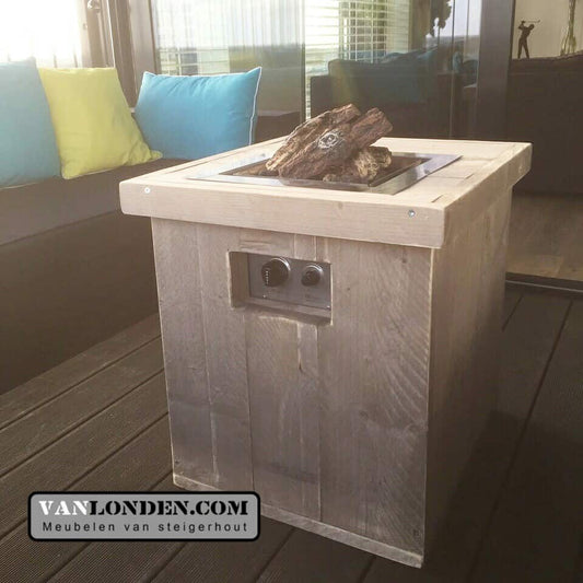 Steigerhouten vuurtafel Vicky