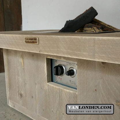 Steigerhouten vuurtafel Vincent