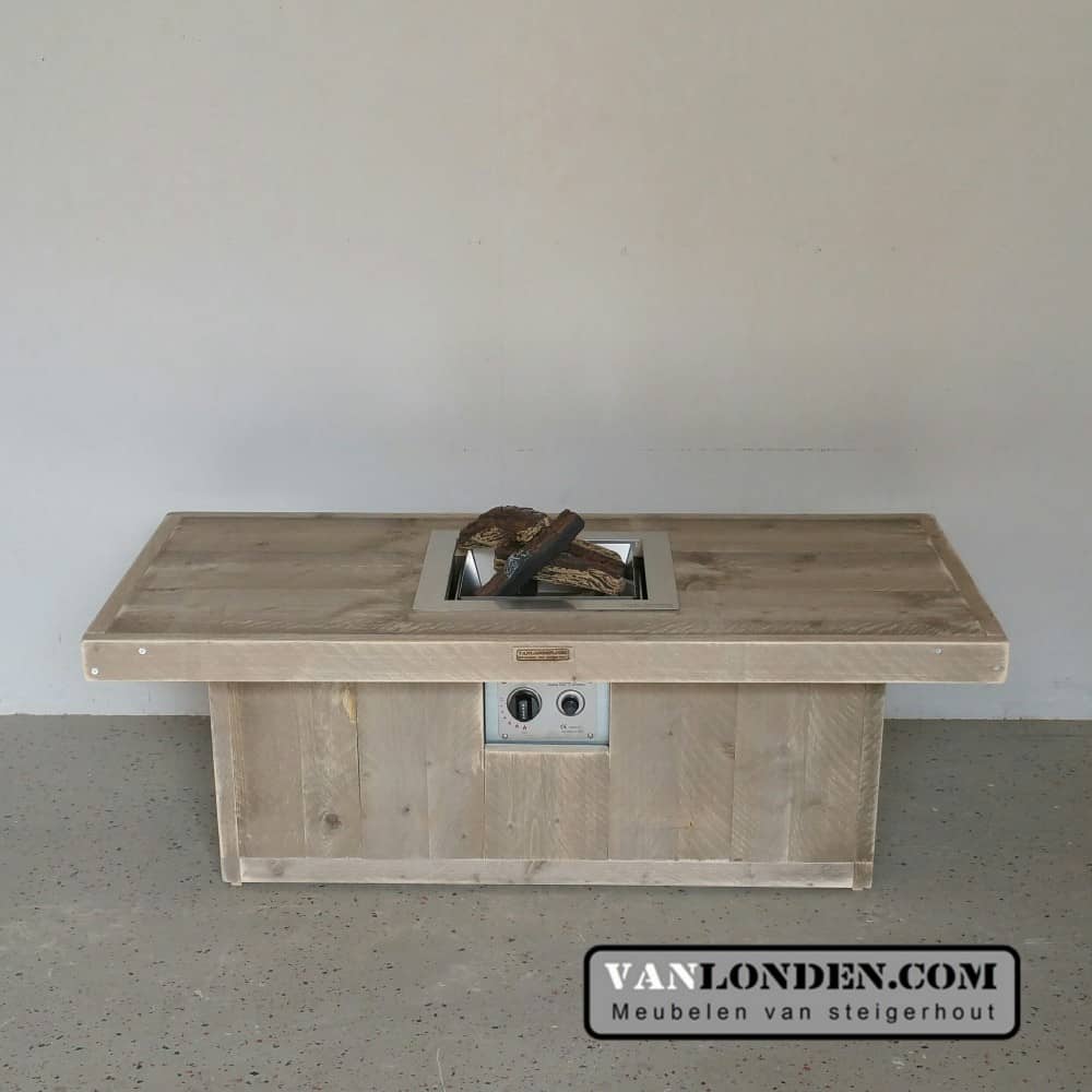 Steigerhouten vuurtafel Vincent