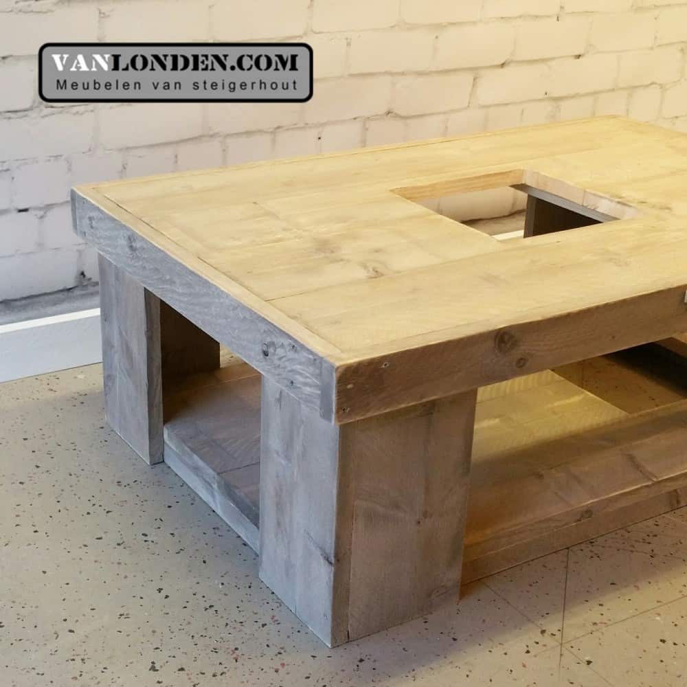 Steigerhouten vuurtafel Violette