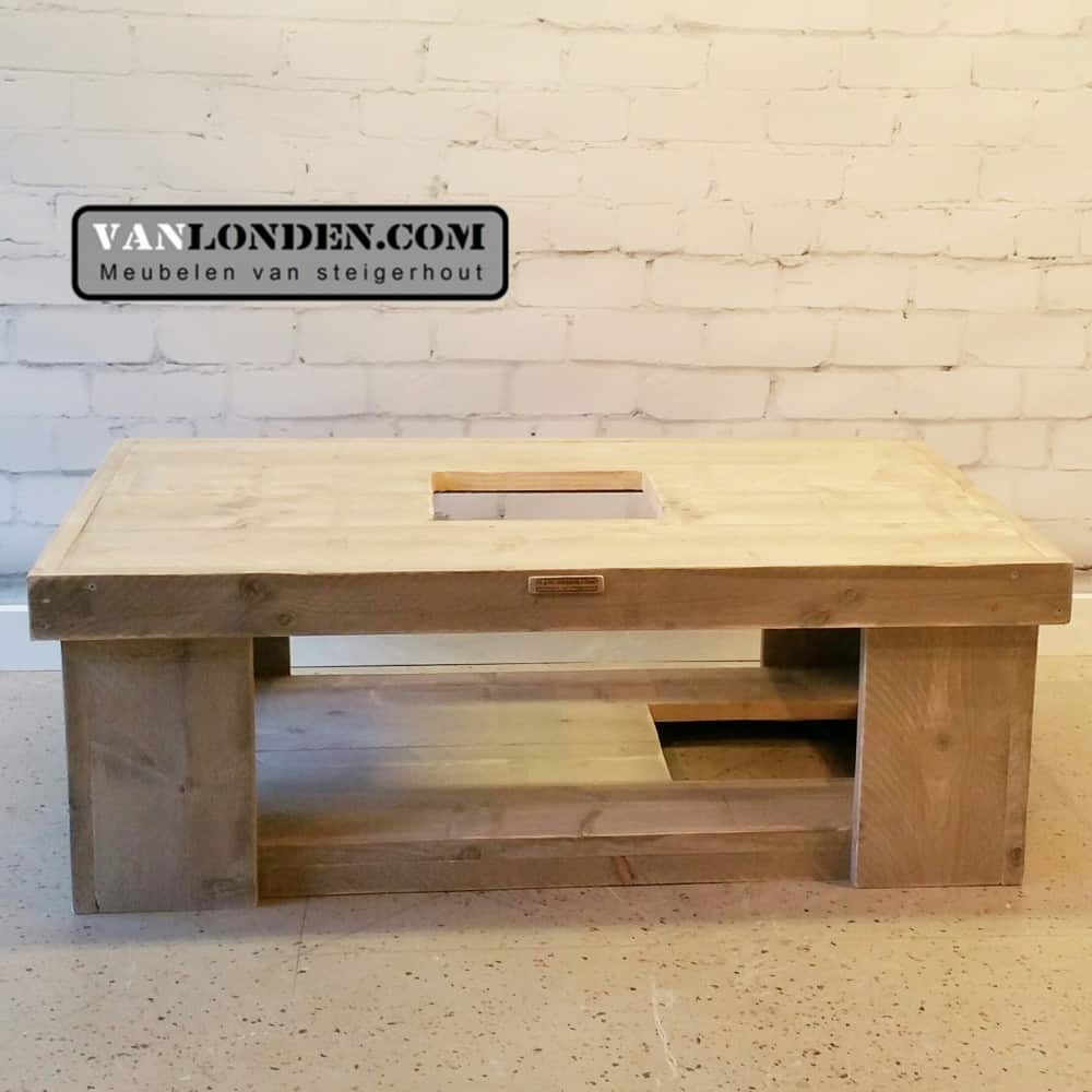 Steigerhouten vuurtafel Violette