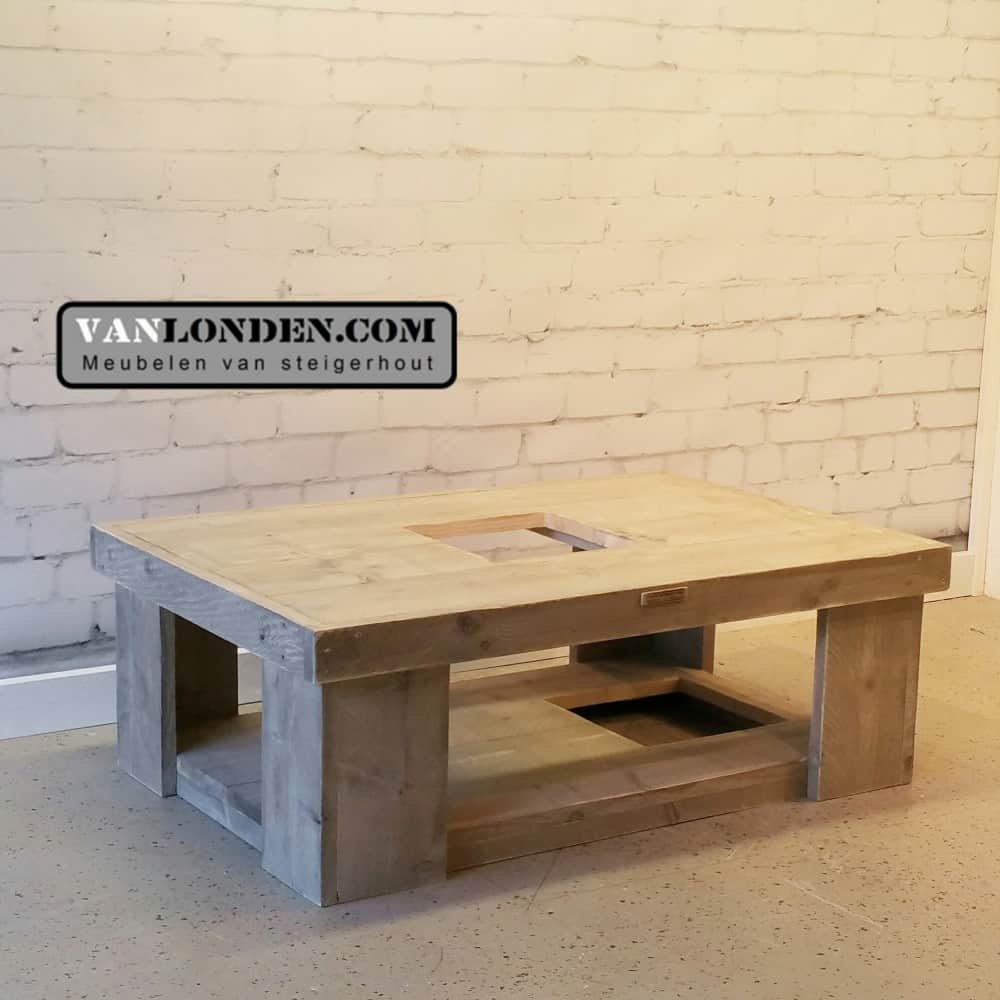 Steigerhouten vuurtafel Violette